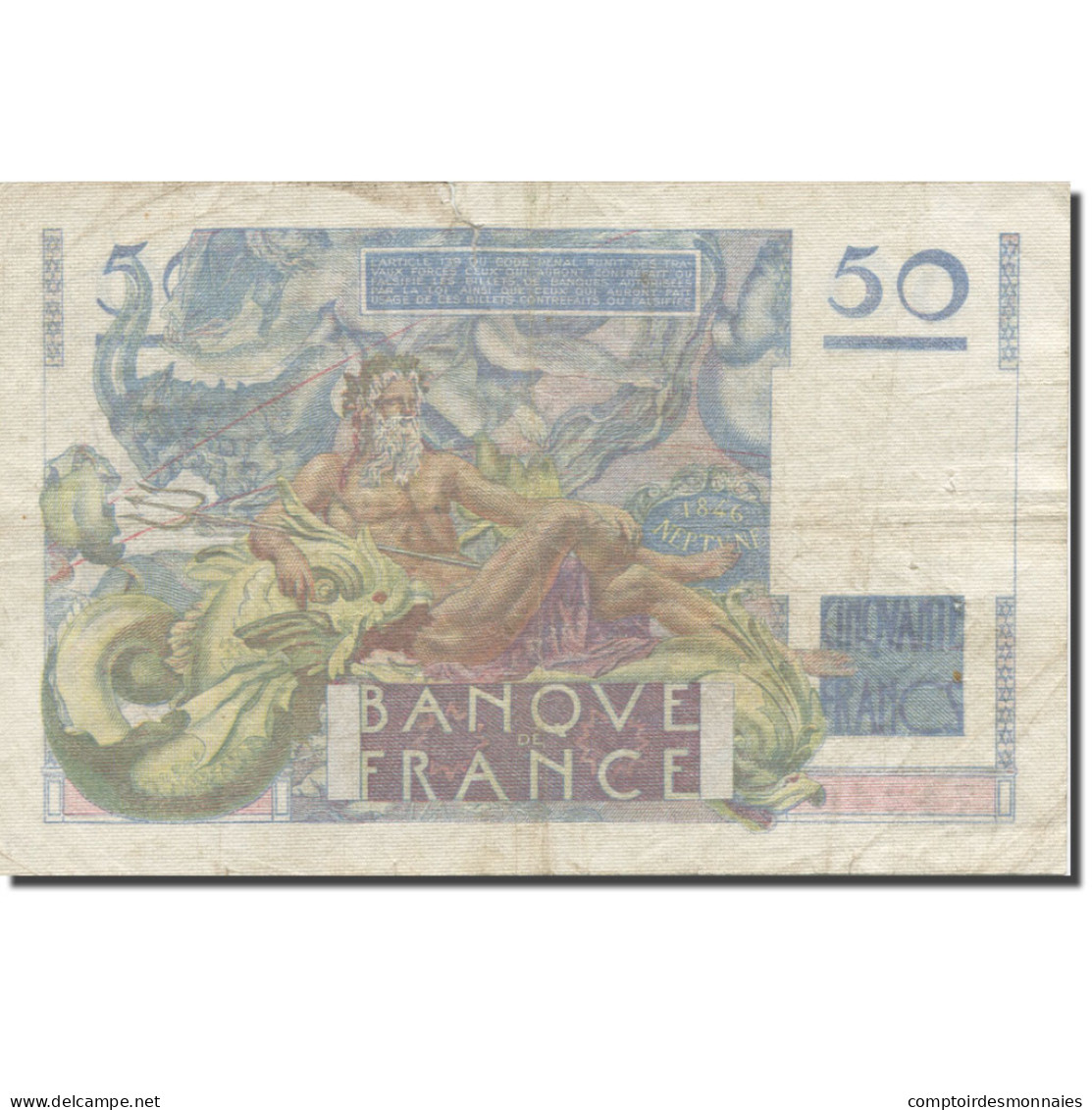 France, 50 Francs, Le Verrier, 1949, 1949-05-19, TTB, Fayette:20.12, KM:127b - 50 F 1946-1951 ''Le Verrier''