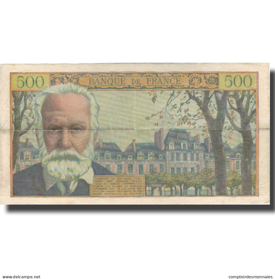 France, 500 Francs, Victor Hugo, 1958, 1958-09-04, TTB, Fayette:35.10, KM:133b - 500 F 1954-1958 ''Victor Hugo''