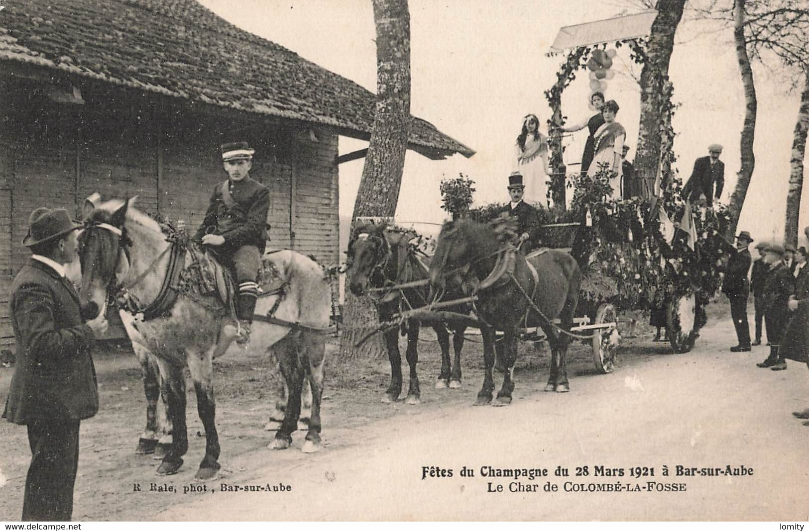 10 Bar Sur Aube Fête Fêtes Du Champagne 28 Mars 1921 CPA Char De Colombé La Fosse - Bar-sur-Aube