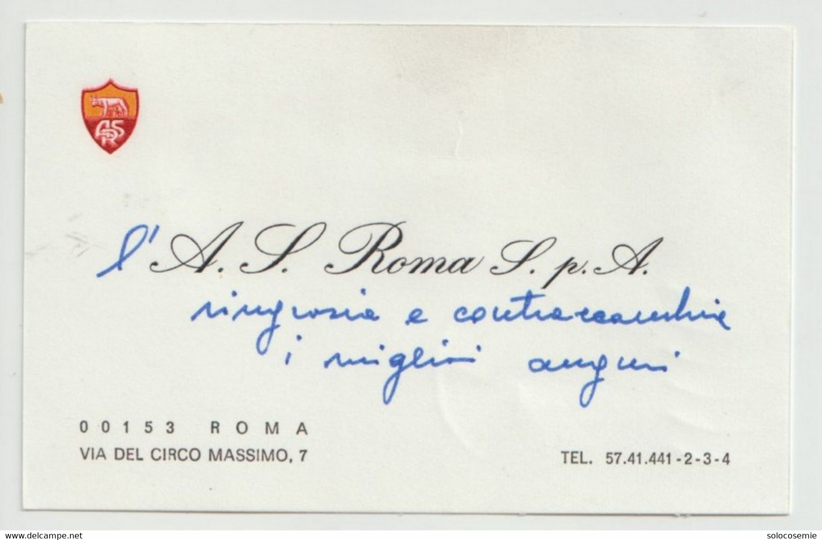 A.S. Roma - Biglietto Auguri Datato 2/2/1973 - Autographes