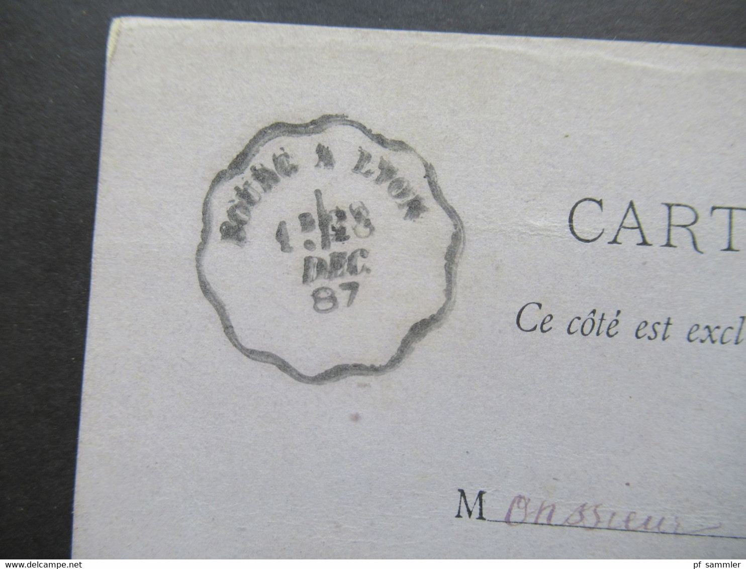 Frankreich 28.12.1887 Sage Ganzsache 3 Verschiedene Stempel St Paul De Varax, Villars Les Dombes Und Bahnpost A Lyon - PAM