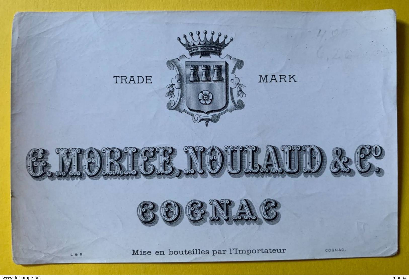 19777 -  Ancienne étiquette Cognac G.Morice, Noulaud & Co - Alcohols & Spirits