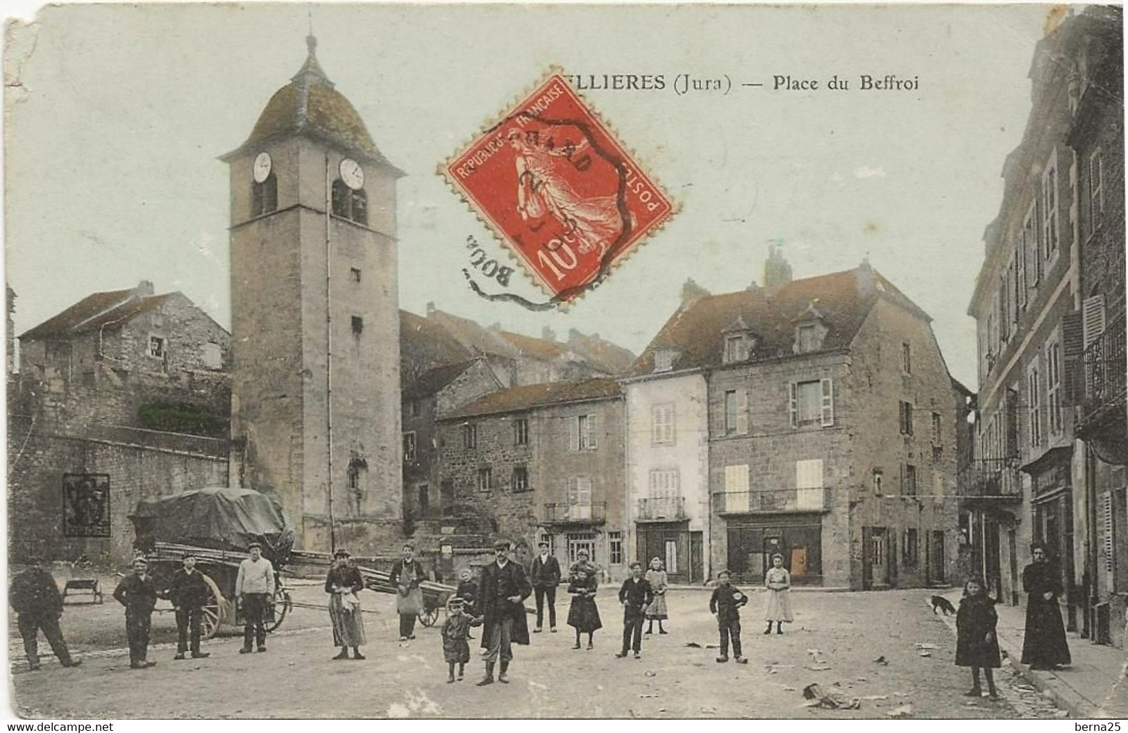 SELLIERES Dans Le JURA Place Du Beffroi En 1908 ETAT - Other & Unclassified