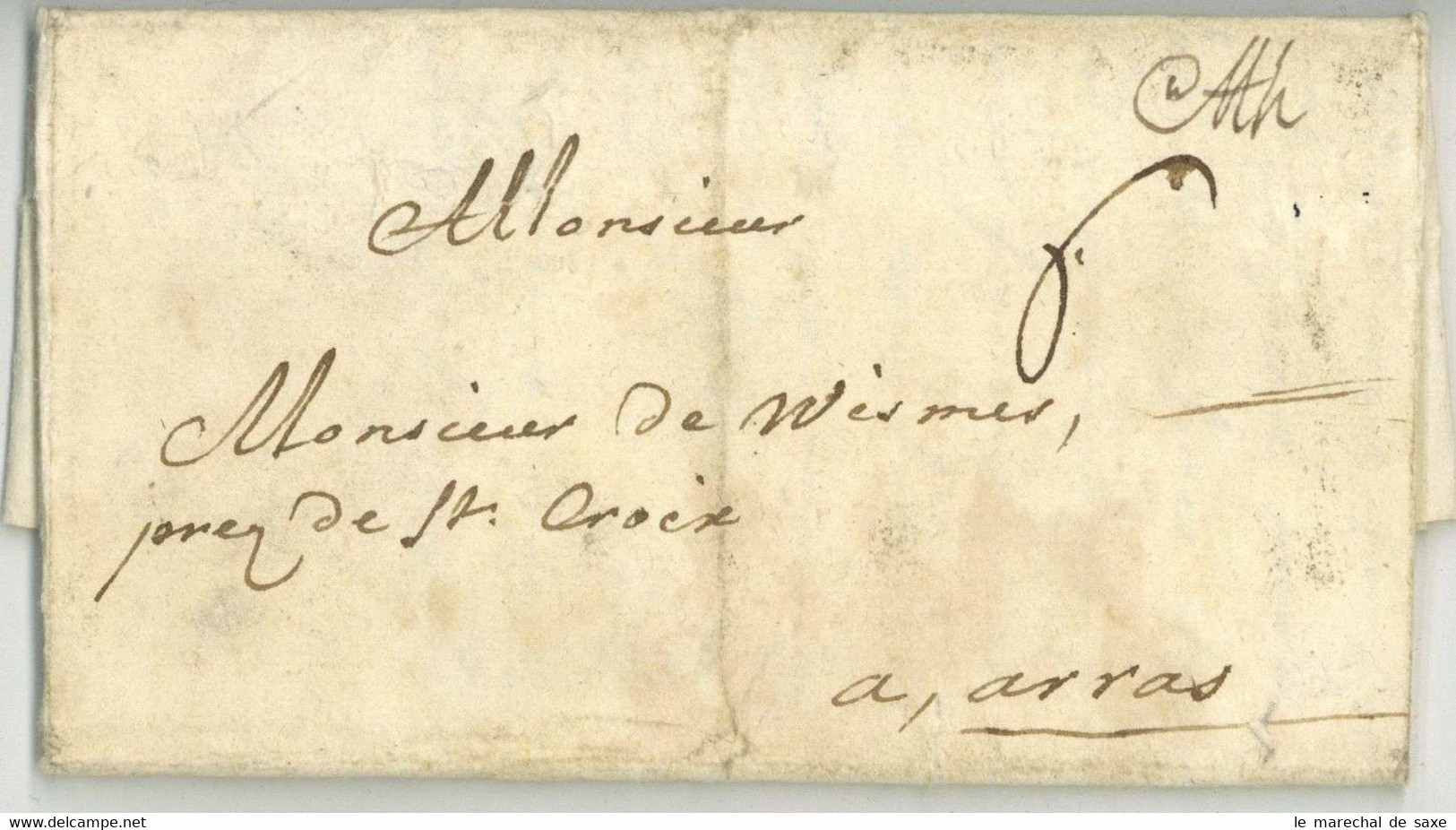 Ath Manuscrit LAS De Vos Van Steenwijk Au Baron De Wismes à Arras - 1714-1794 (Pays-Bas Autrichiens)