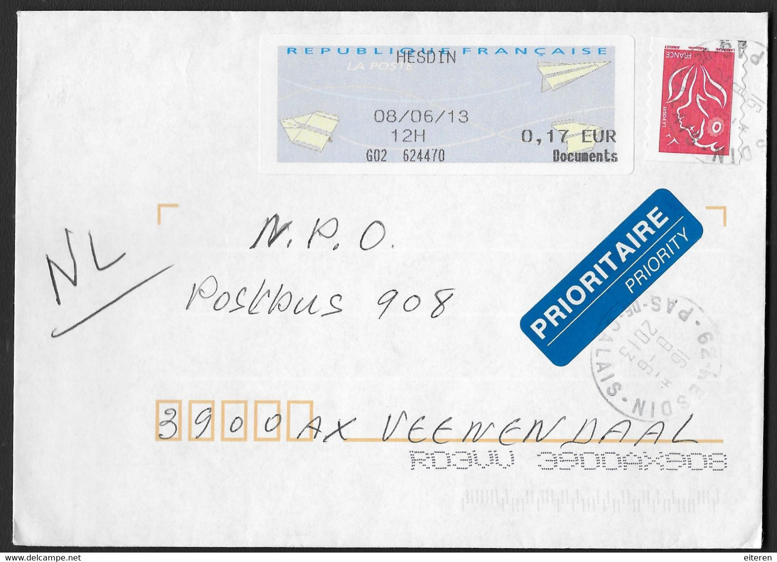 Timbres Affranchisement De Ordinateur Guichet - H(eures) Sans Traits - 1 X - 2000 Type « Avions En Papier »