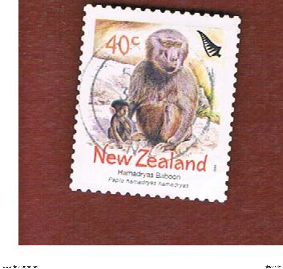 NUOVA ZELANDA (NEW ZEALAND) - SG 2671  -  2004 ZOO ANIMALS: HAMADRYAS BABOON   -  USED° - Gebruikt