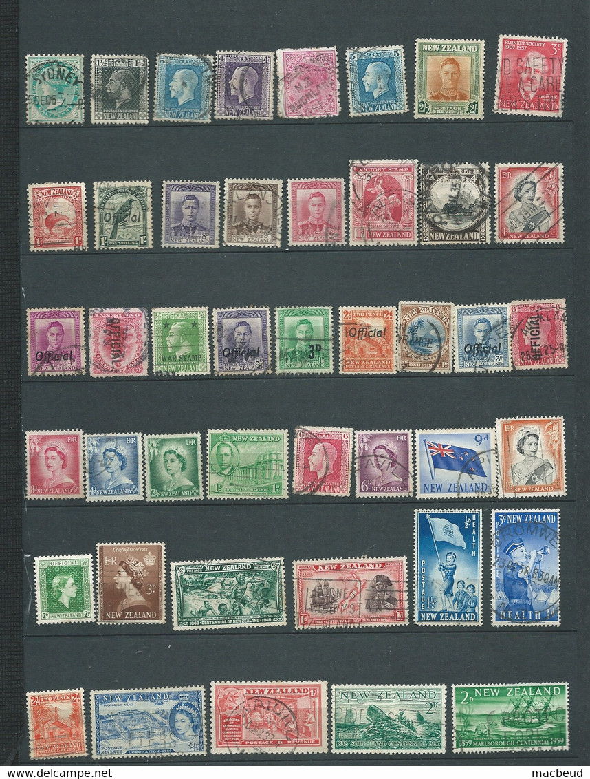 Nouvelle- Zelande  - Lot De 44 Timbres Oblitérés , Toutes époques Confondues  - Bip 13104 - Colecciones & Series