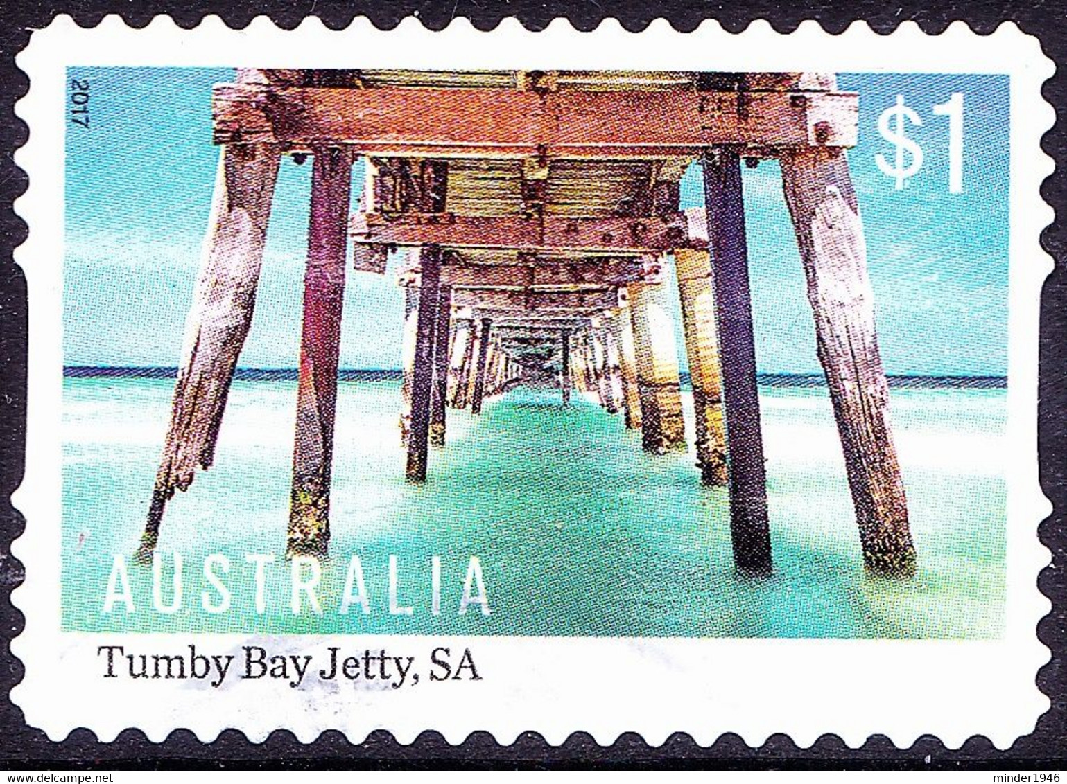 AUSTRALIA 2017 $1 Multicoloured, Australian Jetties-Tumby Bay SA Self Adhesive Used - Used Stamps