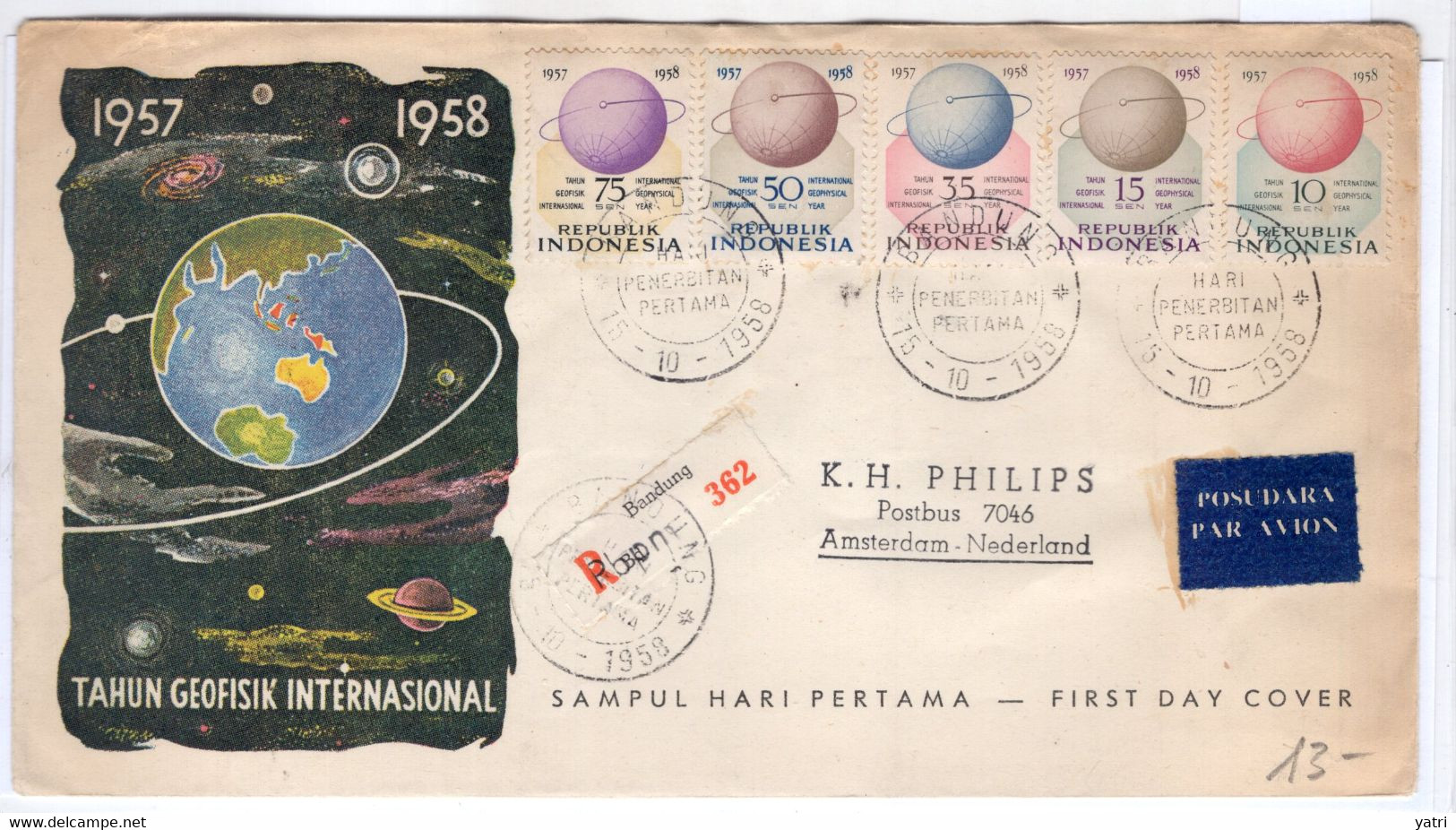 Indonesia (1958) - Anno Geofisico Internazionale - Année Géophysique Internationale