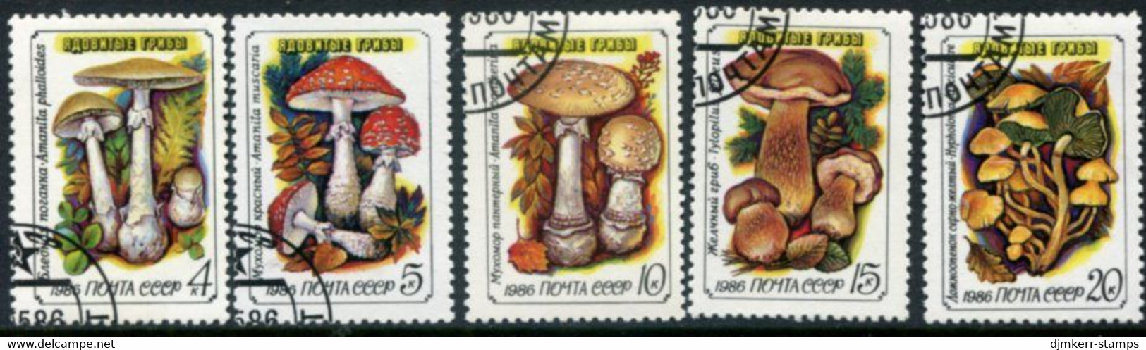 SOVIET UNION 1986 Poisonous Fungi  Used.  Michel 5603-07 - Usados