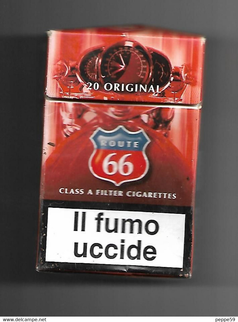 Tabacco Pacchetto Di Sigarette Italia - Route 66 Da 20 Pezzi - Vuoto - Etuis à Cigarettes Vides