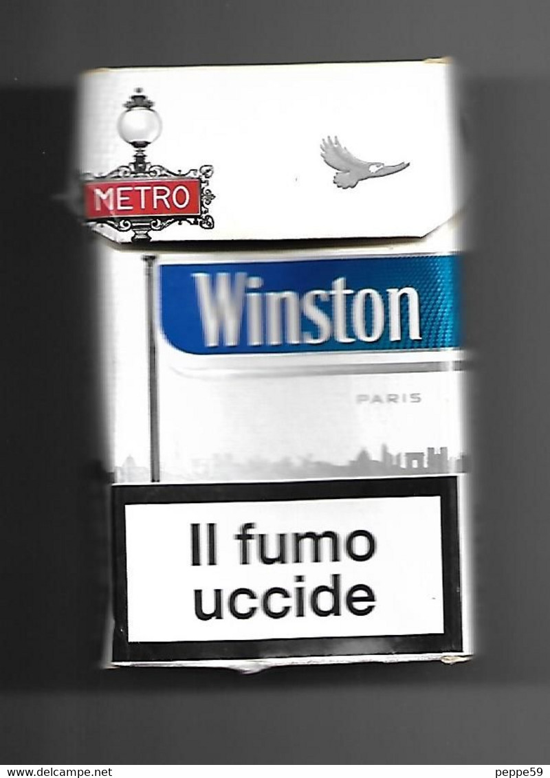 Tabacco Pacchetto Di Sigarette Italia - Winston Paris 20 Pezzi - Vuoto - Etuis à Cigarettes Vides