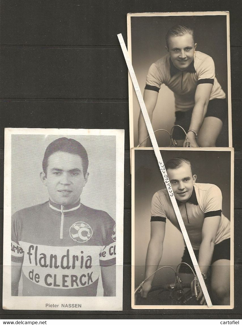 NEREM-RIEMST-WIELRENNER-COUREUR-PIETER NASSEN-FLANDRIA-LOTJE-2 ZELDZAME FOTOKAARTEN-S.GHIJSENS+RECLAMEKAART-ZIE 3 SCANS - Tongeren