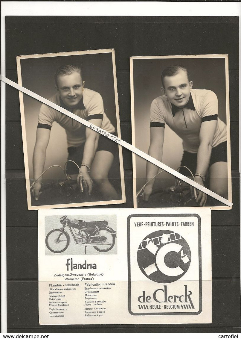 NEREM-RIEMST-WIELRENNER-COUREUR-PIETER NASSEN-FLANDRIA-LOTJE-2 ZELDZAME FOTOKAARTEN-S.GHIJSENS+RECLAMEKAART-ZIE 3 SCANS - Tongeren