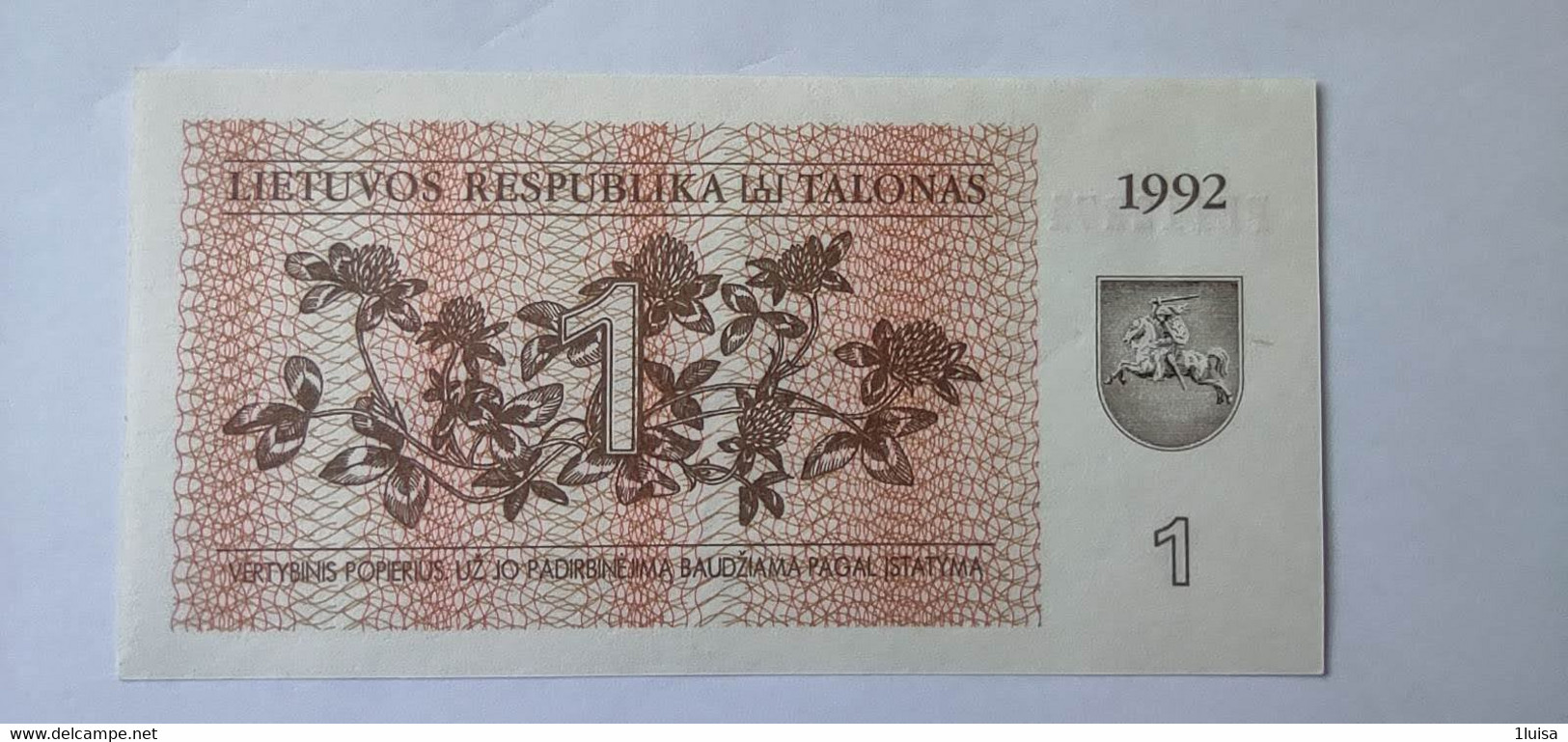 Lituania 1 Talonas 1992 - Lituania