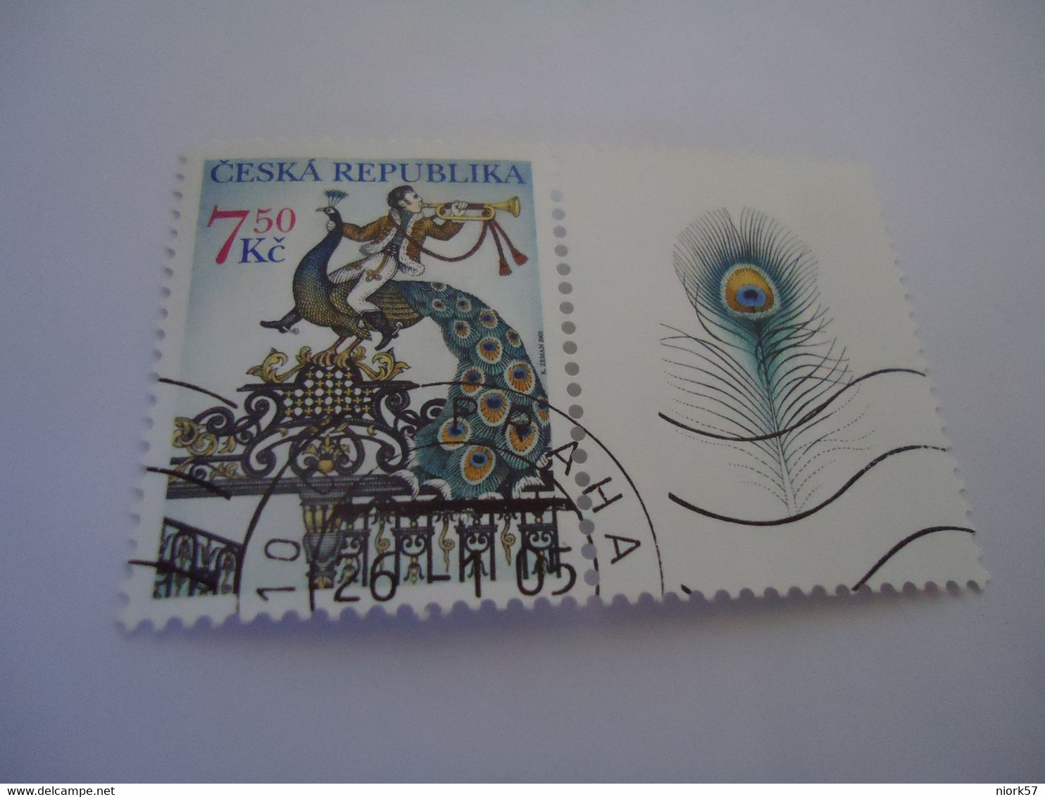 CZECH  REPUBLIC USED  STAMPS BIRDS  WITH POSTMARK  AND LEBEL - Pavoni
