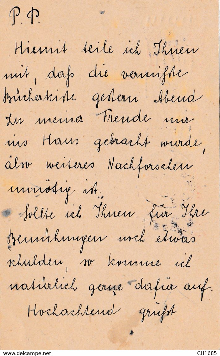 BELGIQUE : Occupation Allemande Entier Postal De Bruxelles Pour Eilgut Expédition Zürich 17 1 1918 - German Occupation