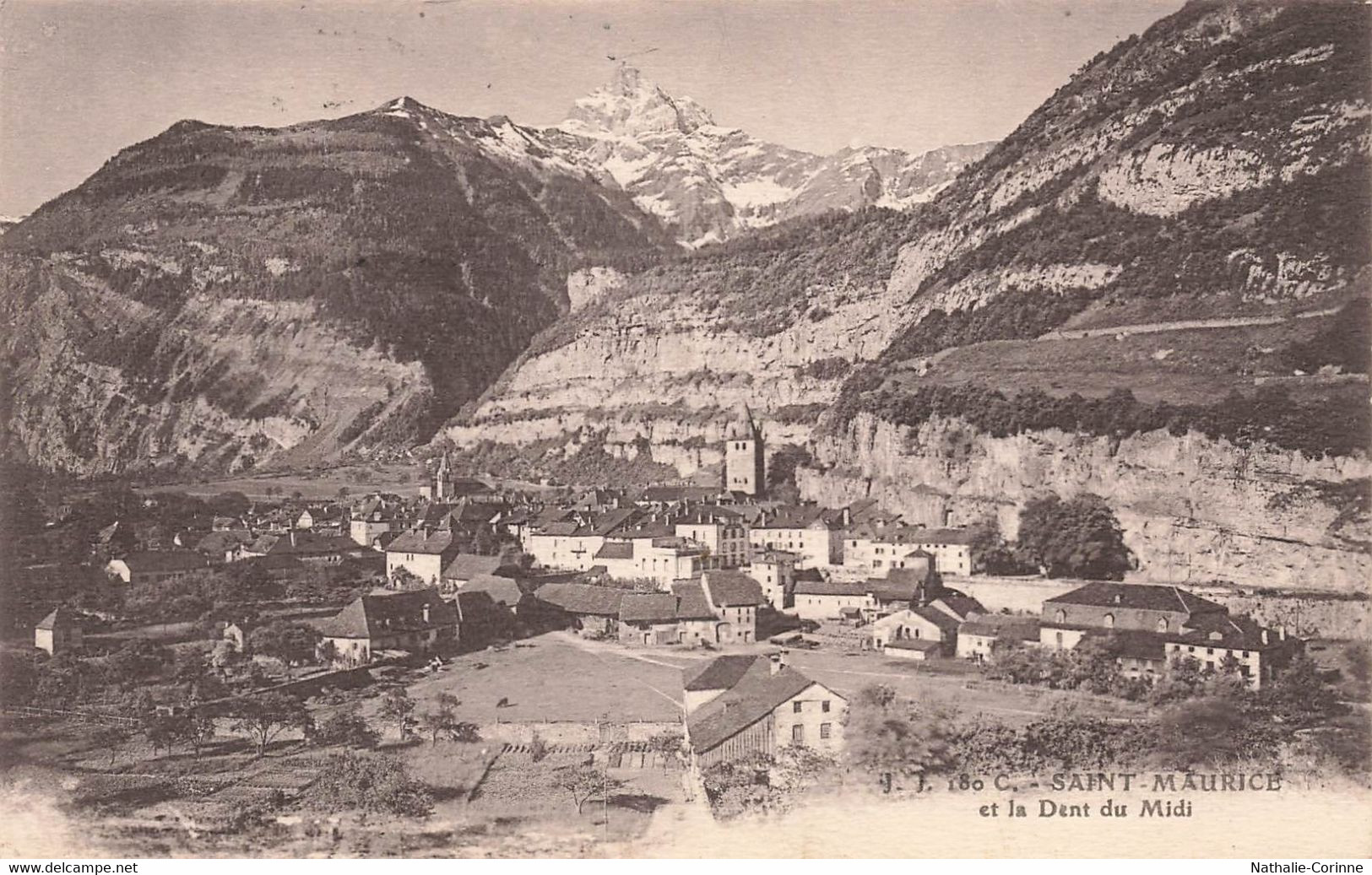 Saint-Maurice Et La Dent Du Midi, Sceau 1905 - Valais, Suisse, Switzerland - Saint-Maurice