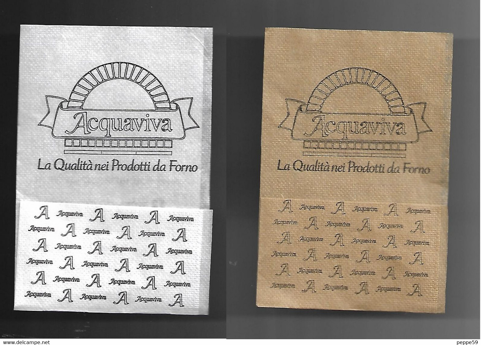 2 Tovagliolini Da Caffè - Acquaviva - Company Logo Napkins