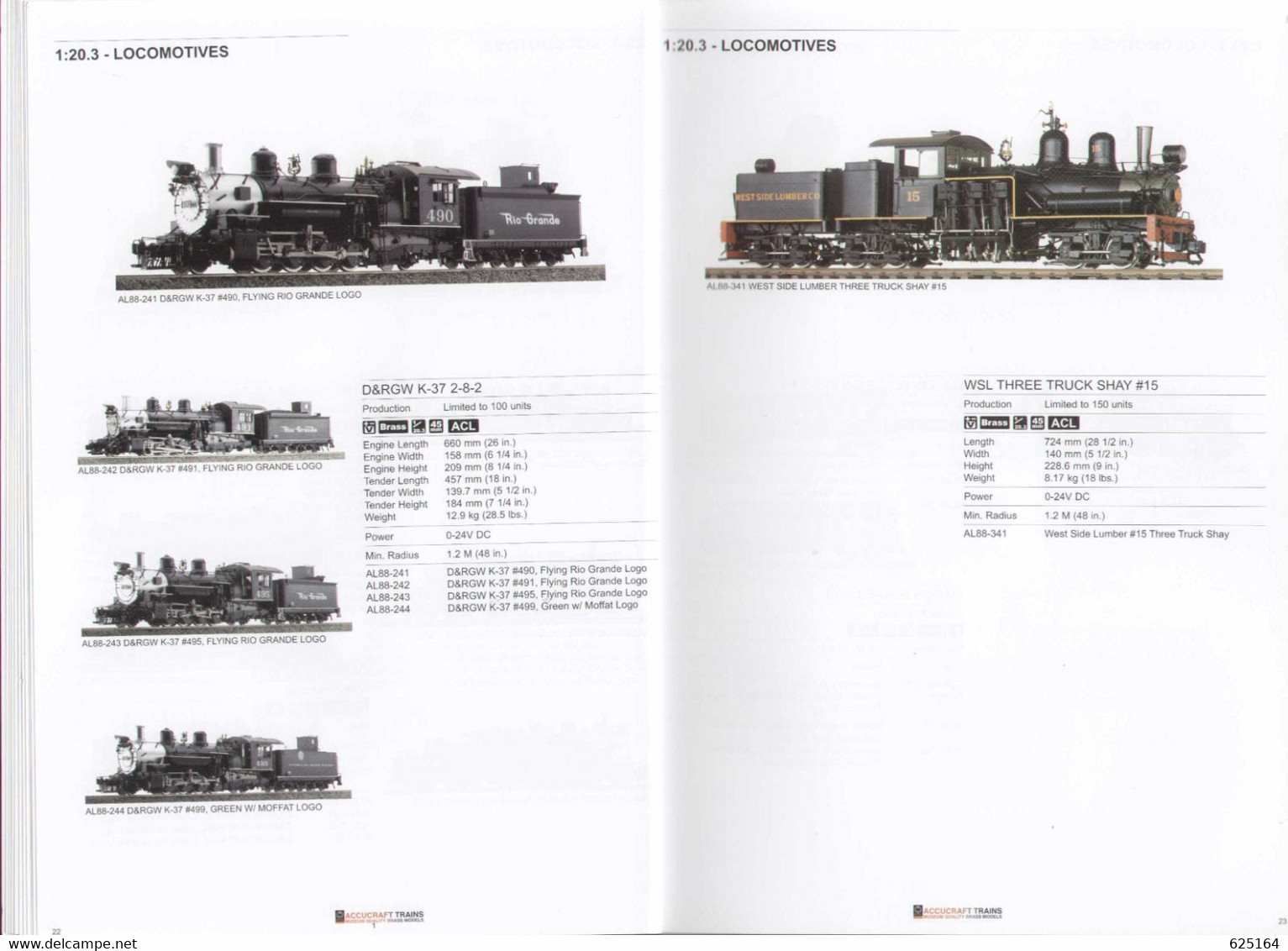 Catalogue ACCUCRAFT TRAINS 2008 Brass 1:32 Fn3 1:20,3 45 Mm.Gauge On3 On30 - Englisch