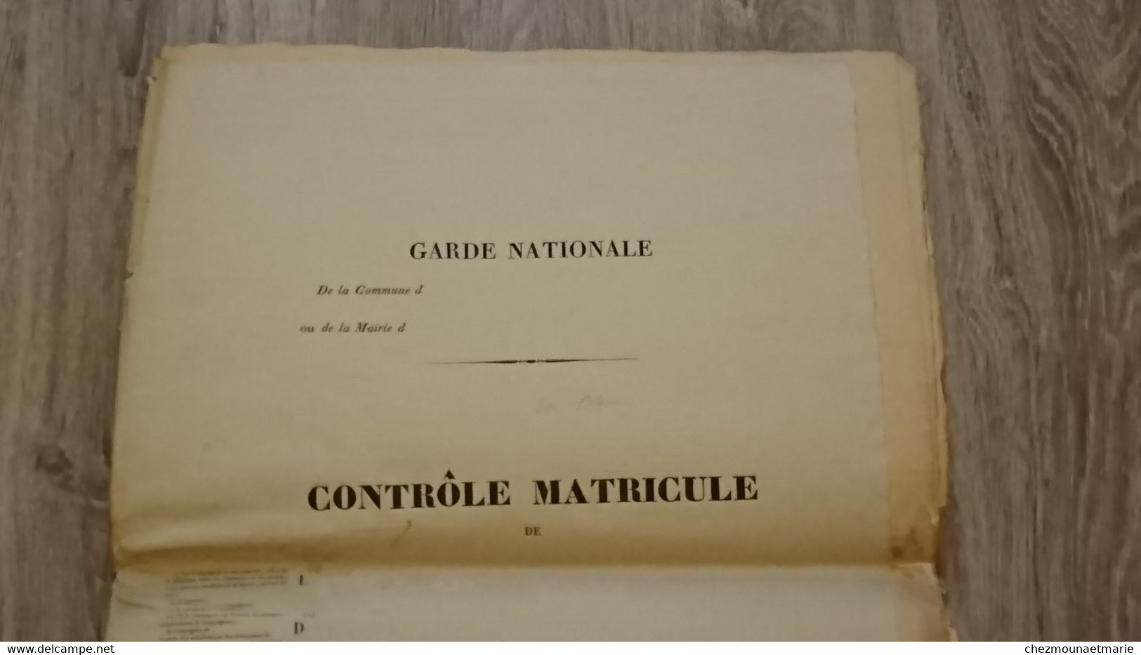 GARDE NATIONALE CONTROLE MATRICULE VIERGE 22 PAGES A COMPLETER TAILLE 54*37 CM - Historische Dokumente