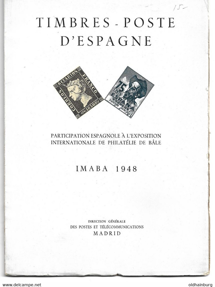 2149q: Ausstellungskatalog Madrid, IMABA 1948, 31 Seiten Mit Musterdrucken Altspanischer Ausgaben, Katalog Abgegriffen - Autres & Non Classés