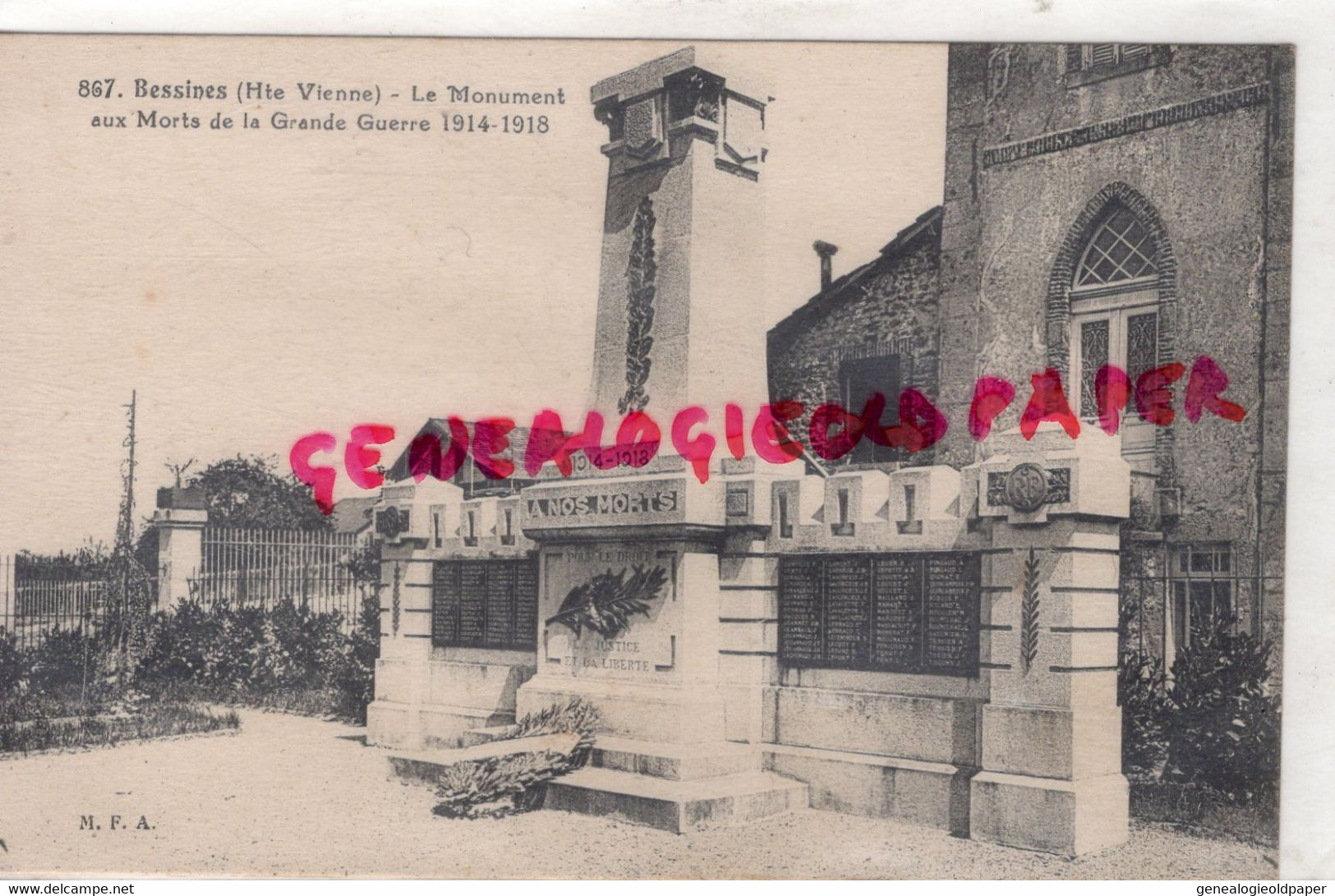 87- BESSINES SUR GARTEMPE- LE MONUMENT AUX MORTS  1914-1918 - Bessines Sur Gartempe