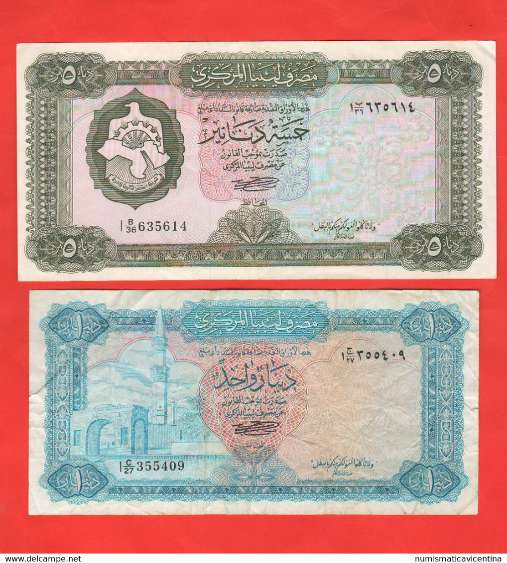 LIBIA Libya Libie 1 + 5 Dinars 1972 ? - Libya