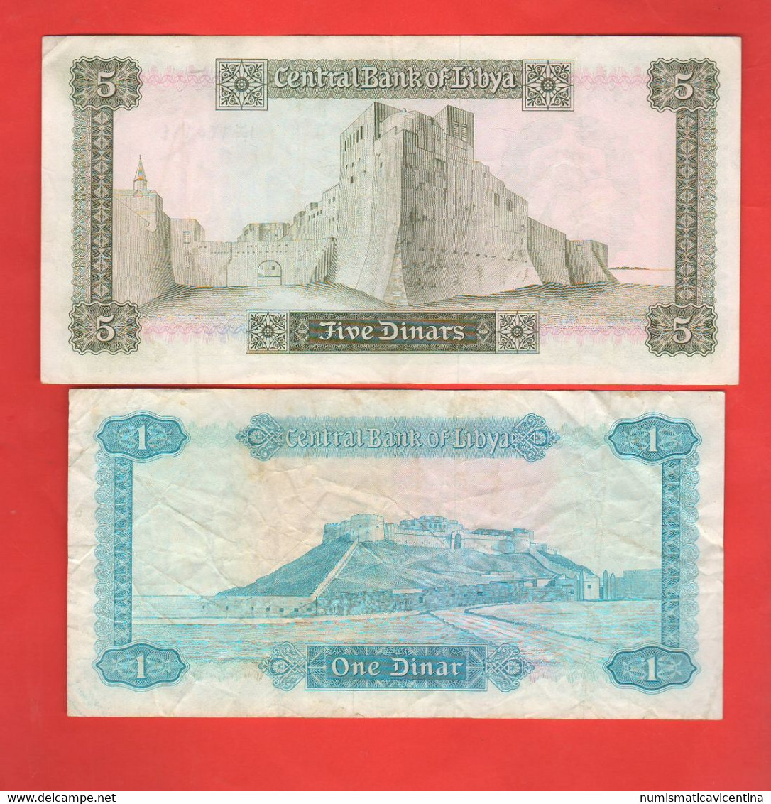 LIBIA Libya Libie 1 + 5 Dinars 1972 ? - Libye