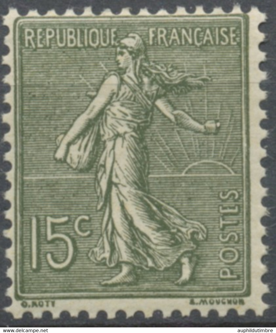 Type Semeuse Lignée De Roty 15c. Vert-gris (I) Neuf Luxe ** Y130 - Unused Stamps