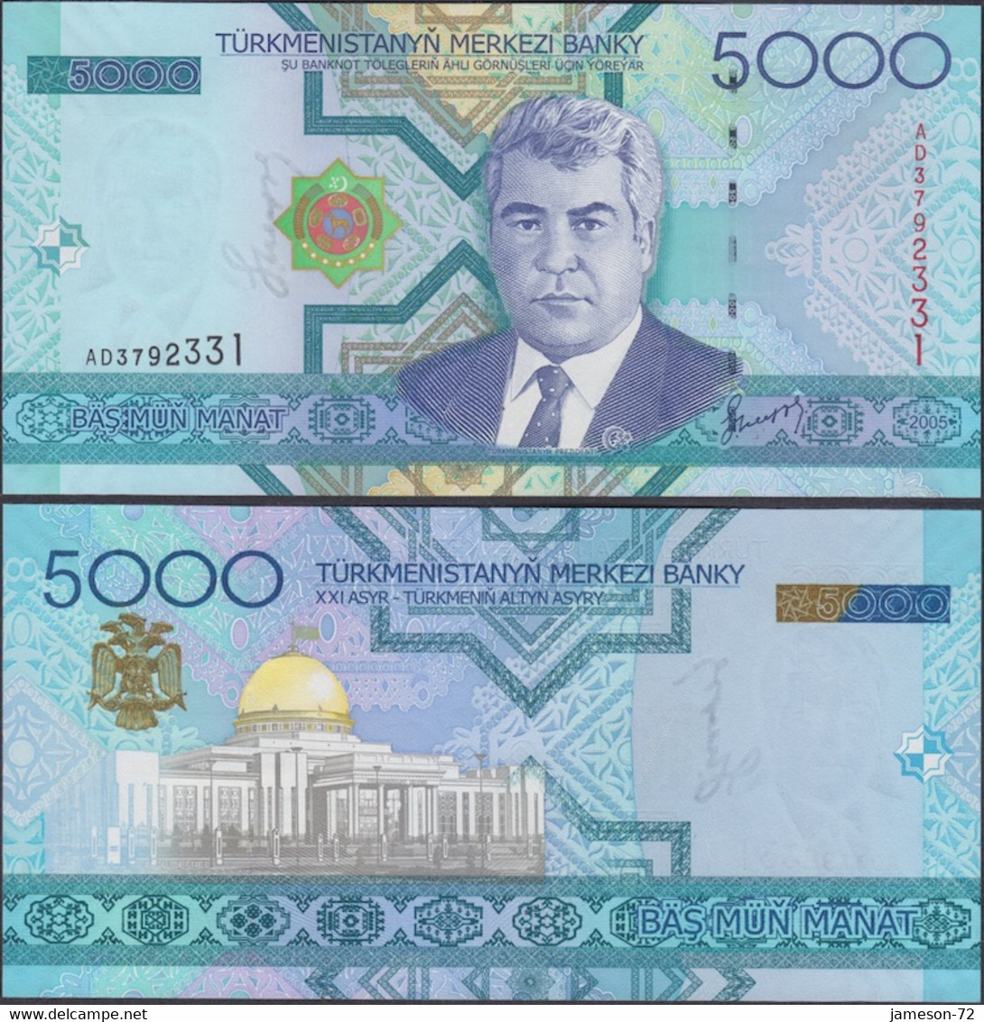 TURKMENISTAN - 5000 Manat 2005 P# 21 Asia Banknote - Edelweiss Coins - Turkménistan