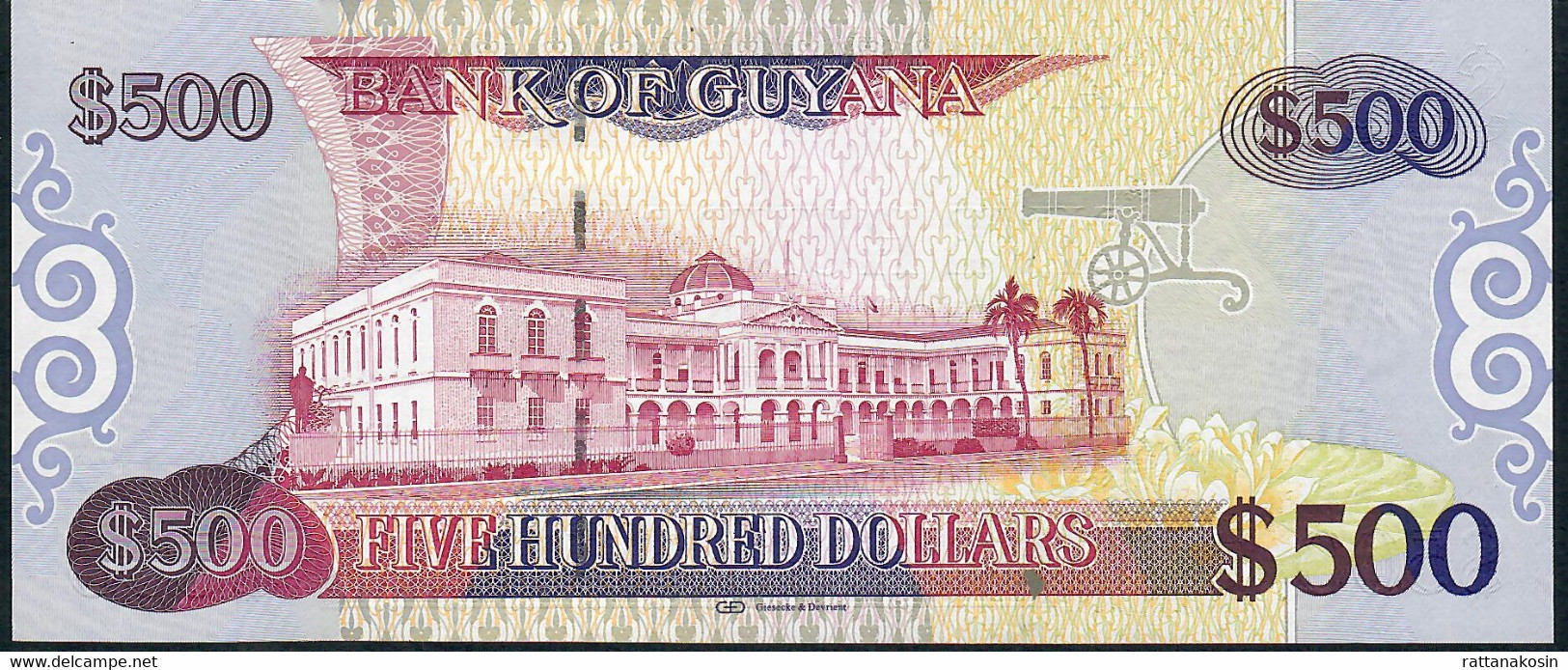 GUYANA P37b 500 DOLLARS 2011 Signature 16 Issued 2019 #AT UNC. - Guyana