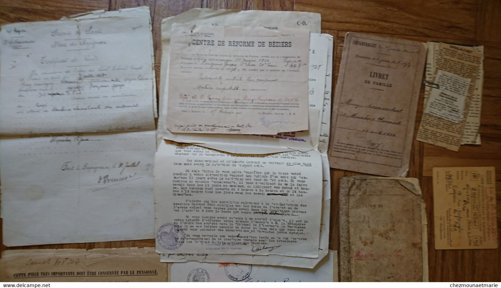 ESPIRA DE L AGLY - GEORGES BONZOMS ET ALLIANCE MOUCHE DURAND LIVRETS MILITAIRE ET DE FAMILLE - 31 DOCUMENTS - Historische Dokumente