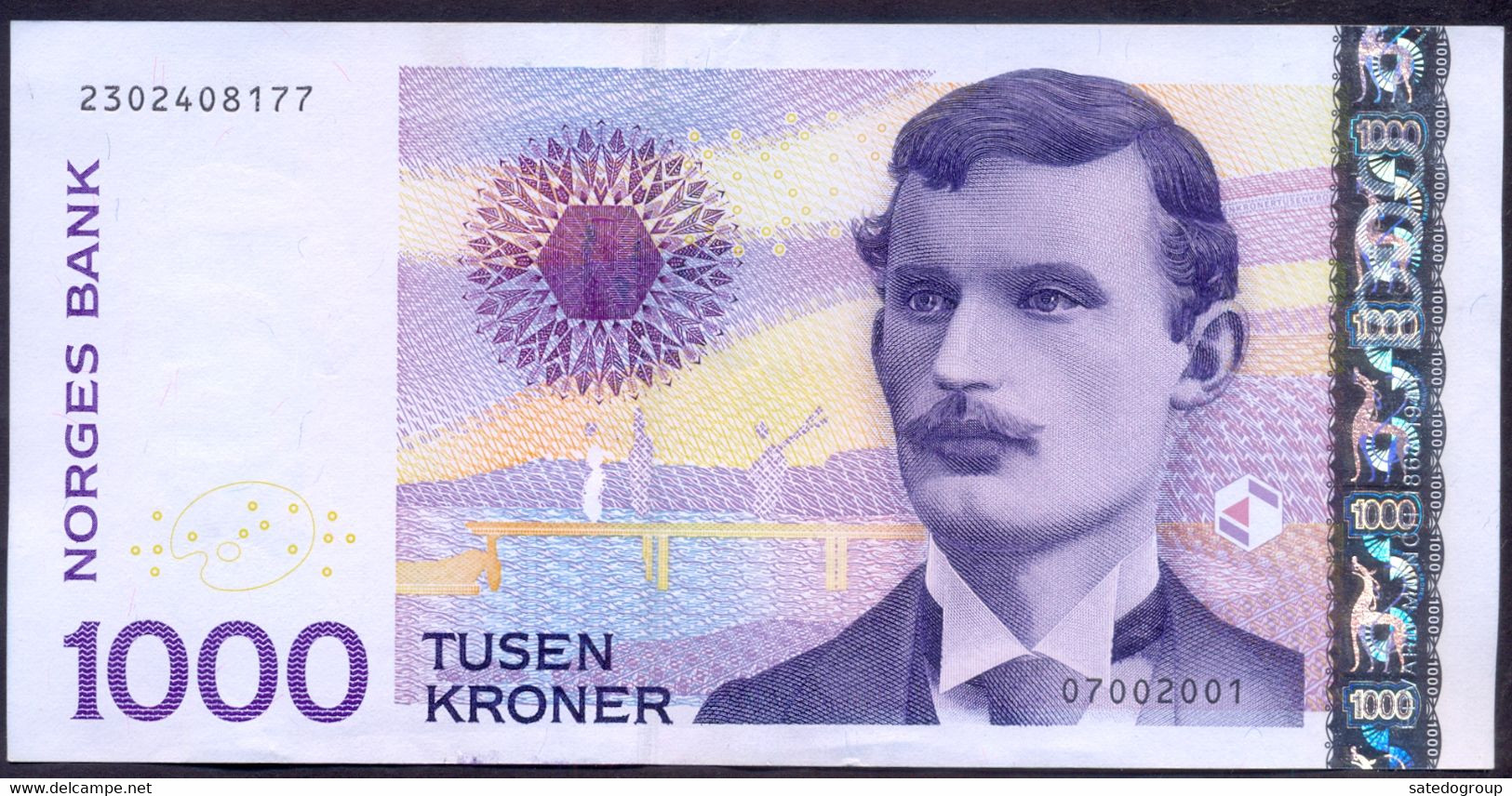 Norway 1000 Kroner 2001 XF/aUNC # P- 52a - Norway