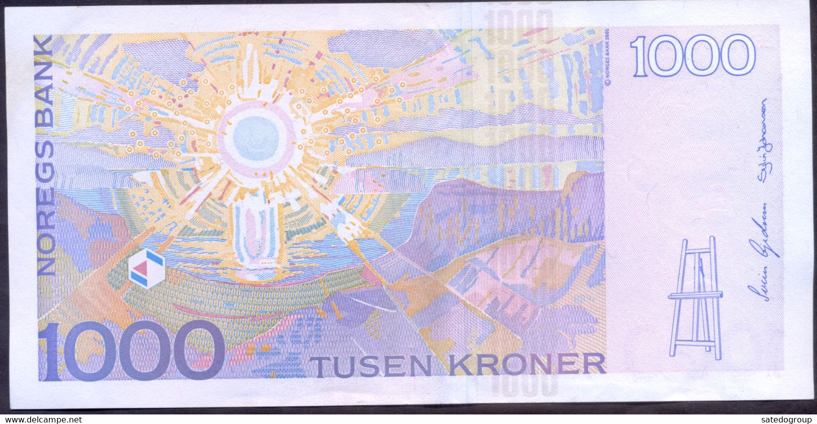 Norway 1000 Kroner 2001 XF/aUNC # P- 52a - Norway