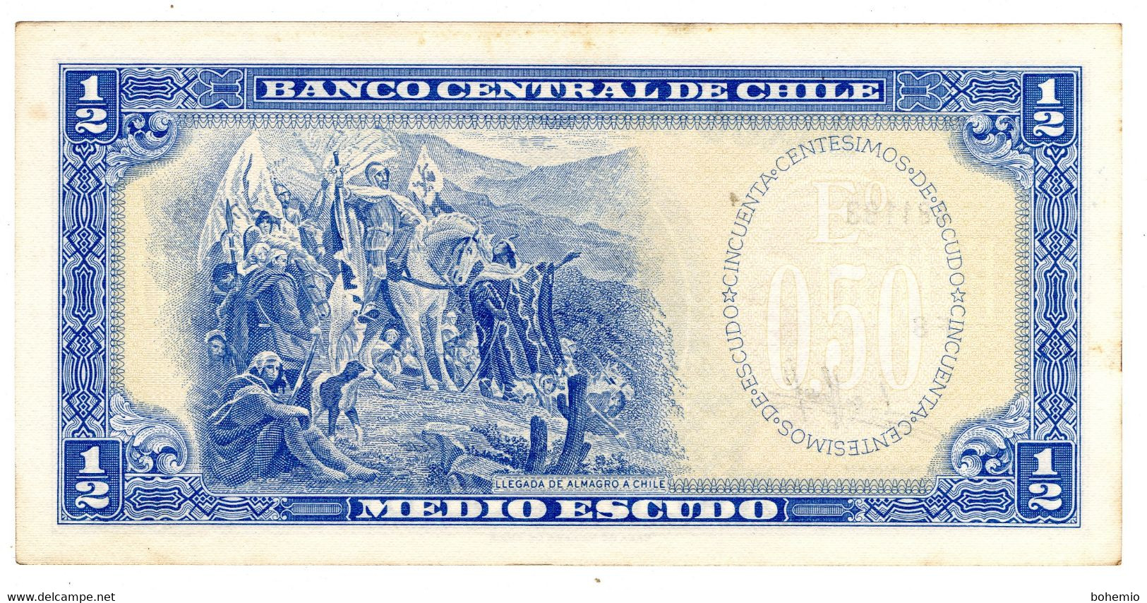 Chile Billete Medio Escudo 1970 - Chile
