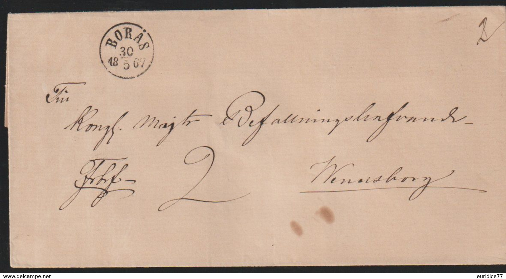 Lettre Envoyée De Boras - Cachet De Cire Au Dos - ... - 1855 Voorfilatelie