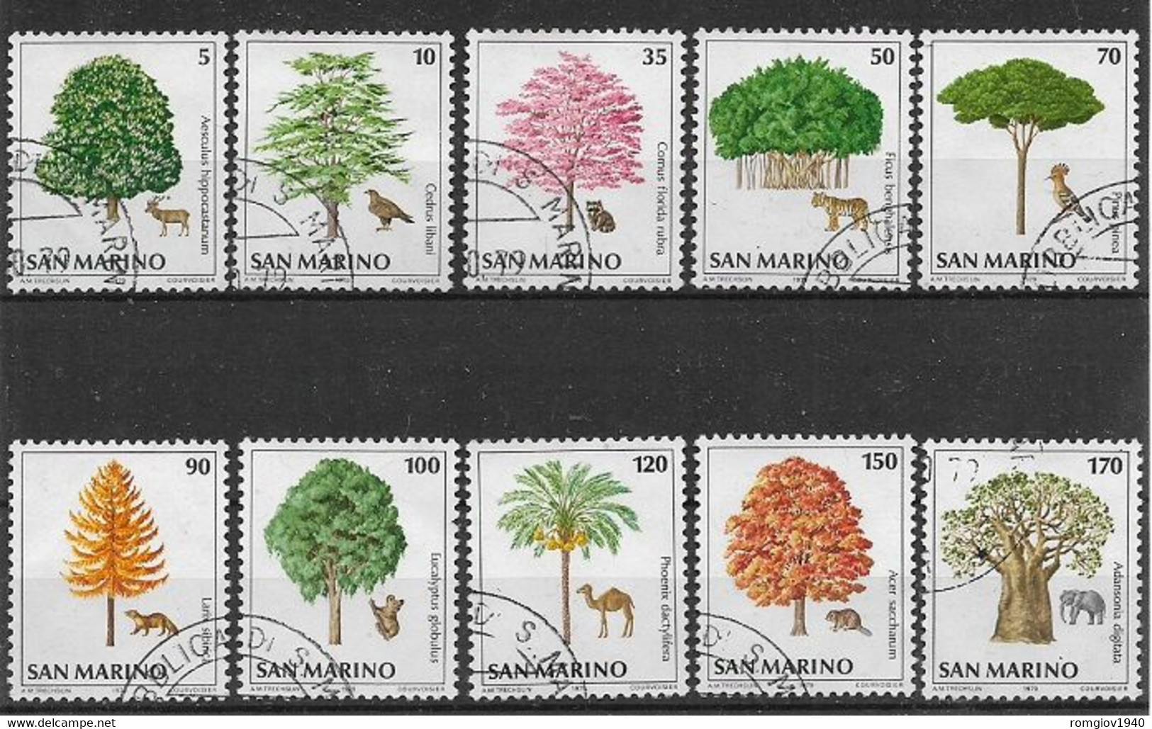 SAN MARINO  1979 SALVAGUARDIA DELL'AMBIENTE SASS. 1032-1041 USATA VF - Usados