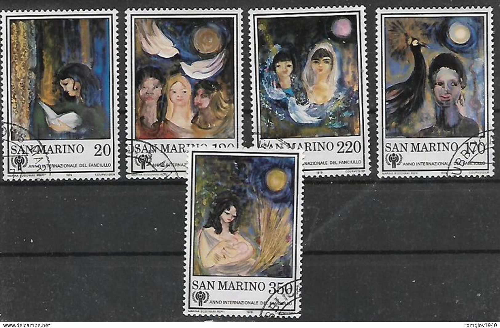 SAN MARINO 1979 ANNO INTERNAZIONALE DEL FANCIULLO SASS. 1027-1031 USATA VF - Usados