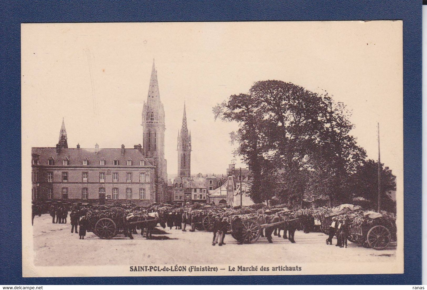 CPA [29] Finistère > Saint-Pol-de-Léon Marché Aux Artichauts écrite - Saint-Pol-de-Léon