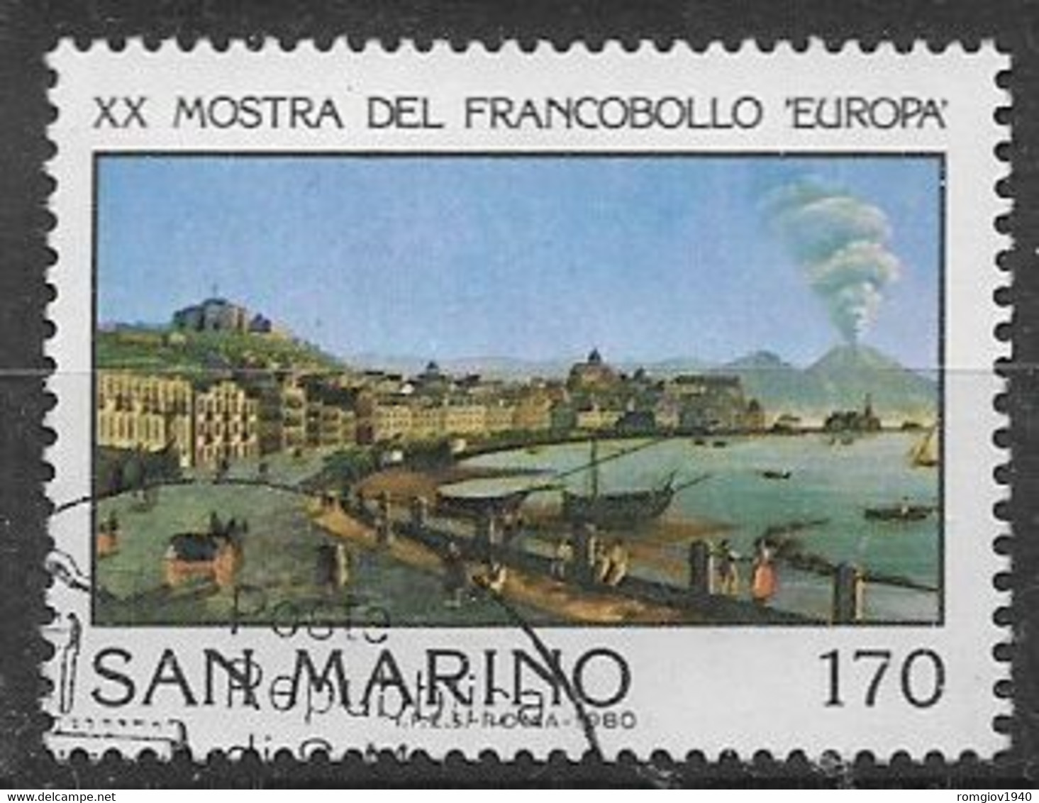 SAN MARINO 1980 MOSTRA DEL FRANCOBOLLO EUROPA A NAPOLI SASS. 1053 USATO VF - Used Stamps