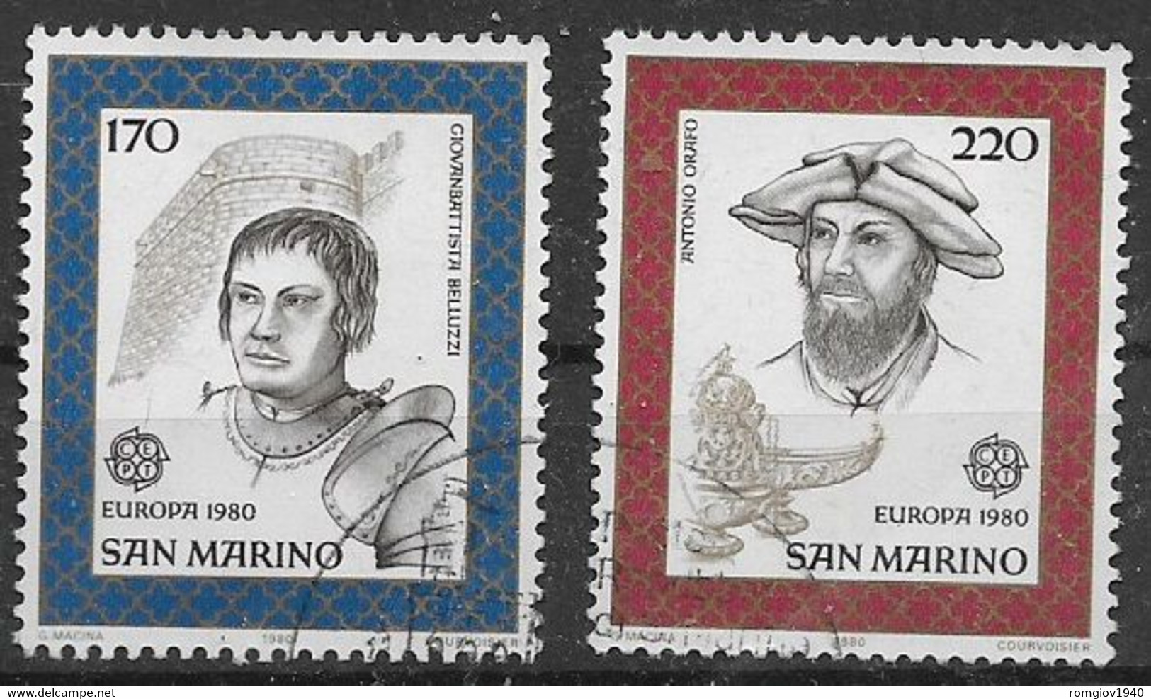 SAN MARINO 1980 EUROPA UNITA SASS. 1054-1055 USATA VF - Gebruikt