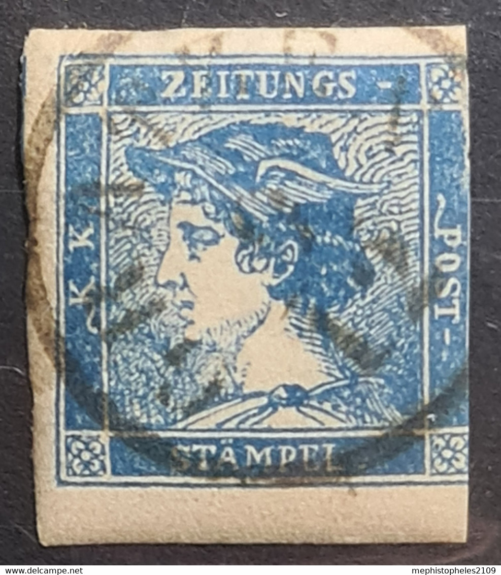 AUSTRIA 1851 - Canceled - ANK 6 - Blauer Merkur - Newspapers