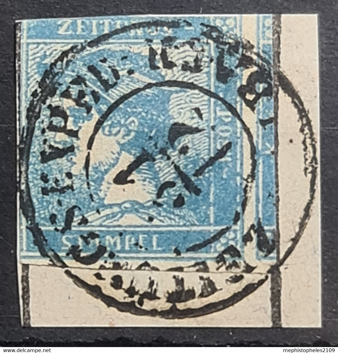 AUSTRIA 1851 - Canceled - ANK 6 - Blauer Merkur - Newspapers