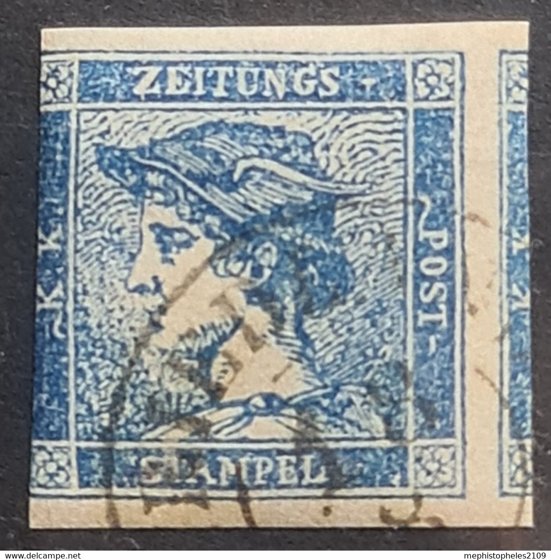 AUSTRIA 1851 - Canceled - ANK 6 - Blauer Merkur - Dagbladen