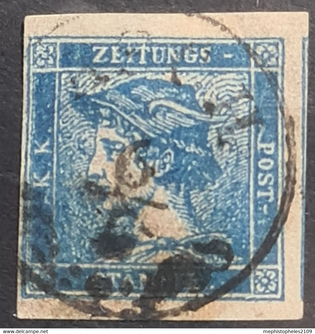 AUSTRIA 1851 - Canceled - ANK 6 - Blauer Merkur - Newspapers