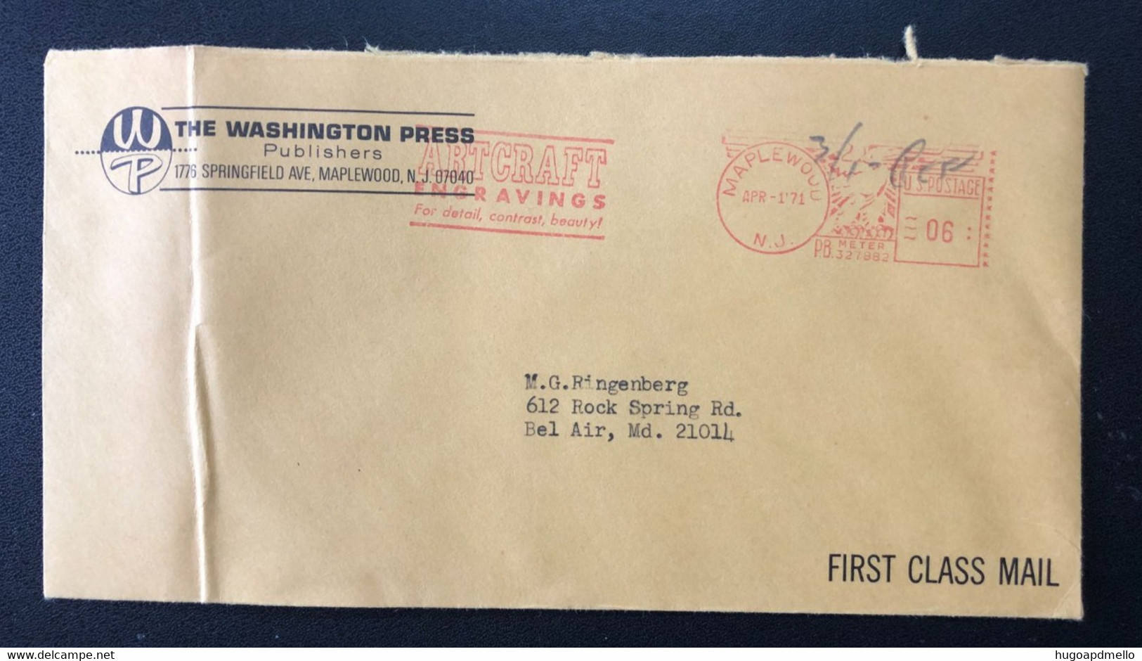 UNITED STATES, Commercial Circulated Cover « The Washington Press », 1971 - George Washington