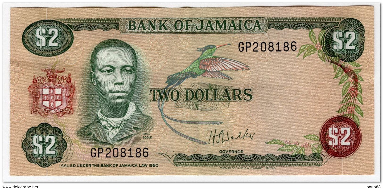 JAMAICA,2 DOLLARS,1976,S.5,P.60b,VF+ - Jamaique