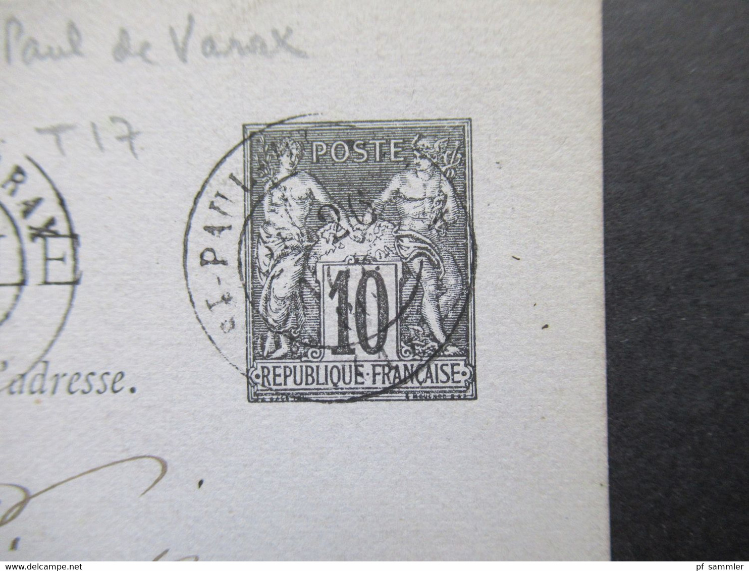 Frankreich 1880 Sage Ganzsache P3 ?! Stempel K2 St Paul De Varax Nach Dombes - Prêts-à-marquer