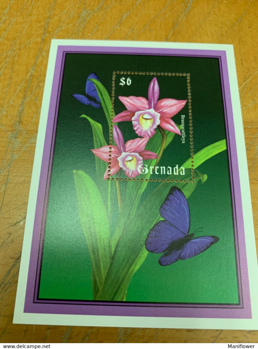 Orchids Butterfly Grenada Flower Stamp From Hong Kong MNH - Lettres & Documents